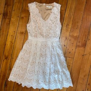Nude and cream lace cocktail dress